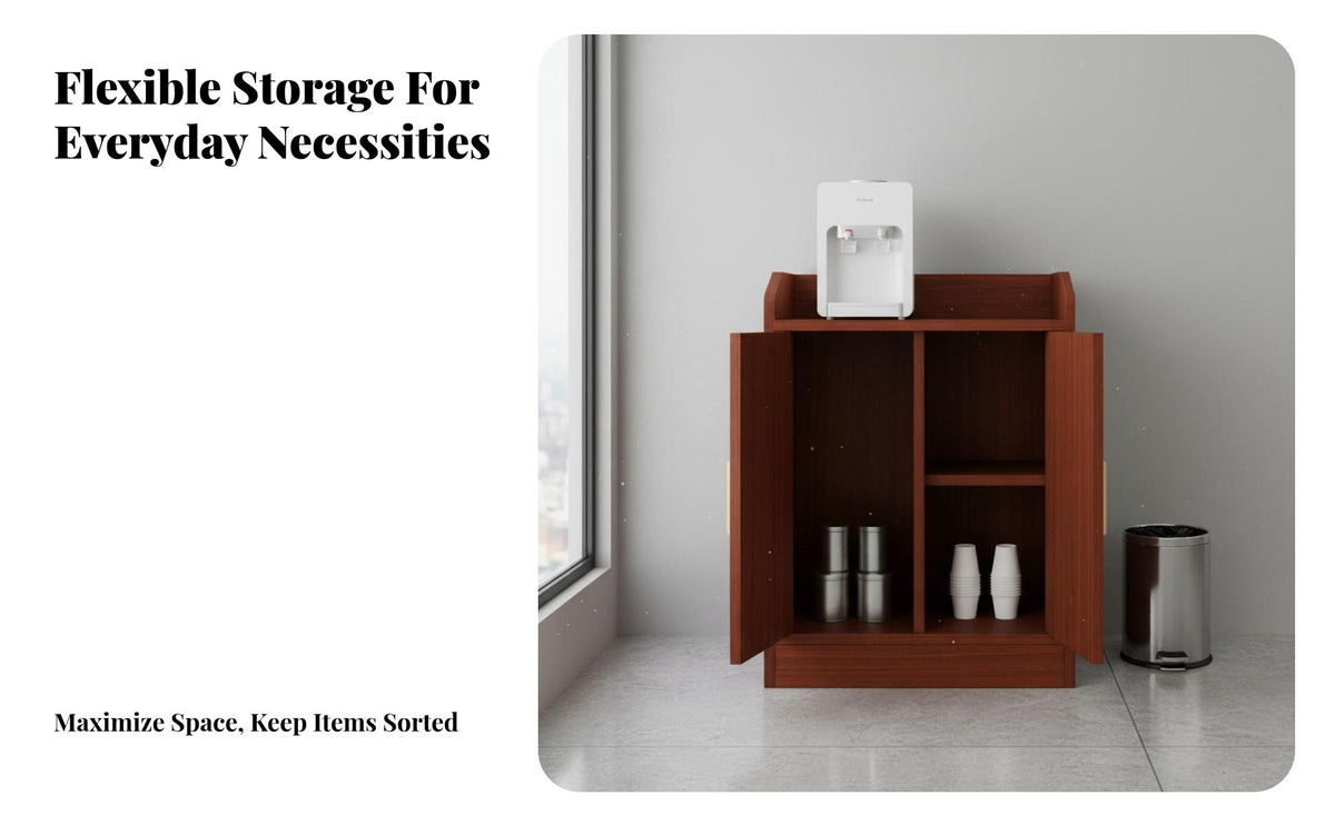 Multi-Functional Water Cooler Cabinet Large Capacity Office Tea Station Simplified Design Modern Buffet Cabinet Sturdy Construction for Families, Homeowners, Apartment Dwellers, Living Room, Entryway, Hallway