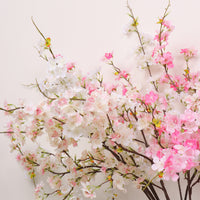 Artificial Cherry Blossom Branch with Multiple Forks for Wedding and Home Decor