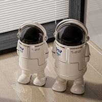 Modern Minimalist Astronaut Trash Can with Slide Lid, Large Capacity, Dual Buckets, PP Material
