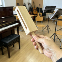 Natural Wood Percussion Instrument with Mallet Resonant Wooden Rhythm Block with Mallet Woody Wood Block with Handle Loud for Beginners, Students