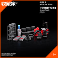 1:64 Scale Alloy Car Model Repair Shop Scene Accessories