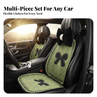 Bowknot Car Seat Pad Comfortable Fit Cute Car Seat Cover for Motorists, Automobile, Frequent Driving