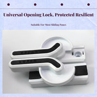 Sliding panel lock, cream arch lock, security panel latch, push-pull PVC panel handle, easy installation for home, office, balcony.
