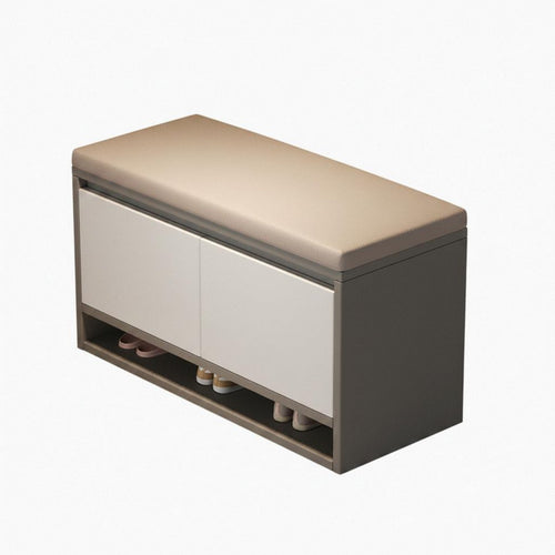 Shoe Storage Cabinet Bench Adjustable Shelves Entryway Shoe Bench Handle-Less Design for Hallway, Closet