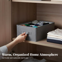 Foldable textile Box Stackable textile container with Handles Sturdy Construction