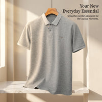 Men's Short Sleeve Shirts in Lightweight Blend for Casual Wear, Loose Fit Textured Knit Tops with Letter Pattern Detail, Breathable Daily