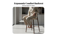 Upholstered High Stool with Low Spine Support Modern and Design Counter Chair Sturdy Construction Contouredd Spine Supportrest