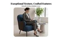 Light Luxury Aesthetic Upholstered Tub Chair Rounded Armrests Lounge Seat Wear-Resistant Upholstery Living Room Furniture Includes Pillow for Business Owners, Interior Designers, Apartment Dwellers, Reception Area, Office, Reading Nook, Bedroom