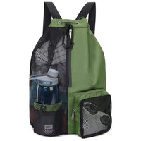 Mesh Drawstring Backpack for Swimming, Beach, Gym, and Travel with Wet Bag