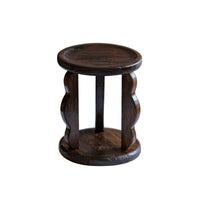 Display Stand with Round Base Rustic Tiered Display Stand Tranquil-Wooden Look Riser for Tea Lovers