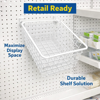 Hanging Basket Storage for Shelves with Powder Coated Metal Wire Mesh, Pantry Organisers and for Kitchen Bathroom Retail