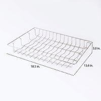 Wall Mounted Dish Rack with Drain Basket, Stainless Steel Rack with Fruit and Slicing Board Holder, Space Saving Modern Kitchen Storage