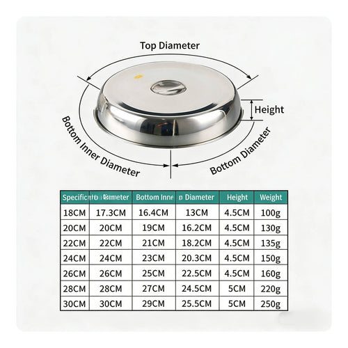 Round Steak Cover Anti-Splash Teppanyaki Grill Cover Heavy Duty for Restaurant