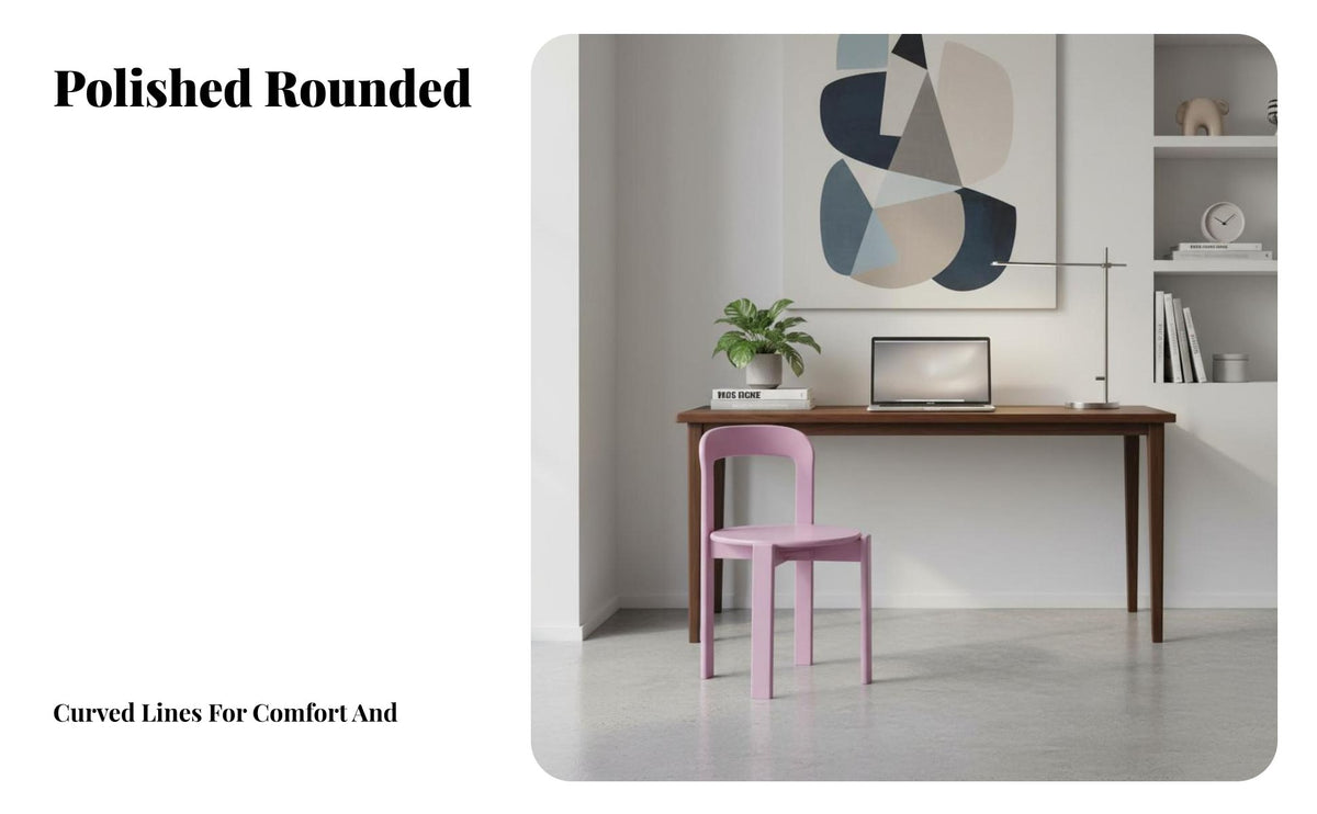 Rounded Supportrest Chair Sturdy Wood Frame Dining Seat Multi-Color Choices Indoor Seating for Families, Homeowners, Kitchen, Living Room, Home Office