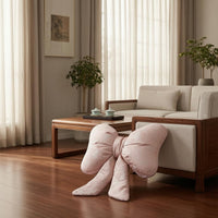 Bow Shaped Pillow Jacquard Bow Pillow Gathered Knot for Office Seat