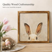 Easter Bunny Wooden Decorative Plaque Spring Pastoral Style Tabletop Decor