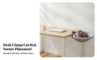 Space-Saving Desk-Hammock Hammock | Soft soft Padded Rim, Machine Washable material, Cat Hammock with Clamp, for Home Office