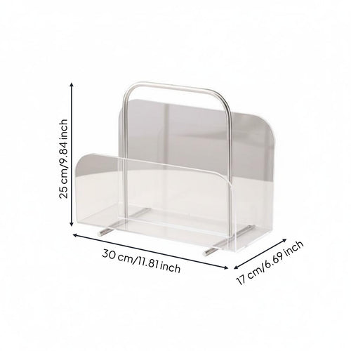 Acrylic Periodical Rack Portable Handle Newspaper Stand Decorative Display
