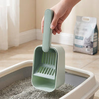 Cat Litter Sifter with Holder, Deep Basket Litter Scooper, Slotted Sand Sifter for Cats and Kittens, Cat Waste Scooper for Litter Cleaning Tool