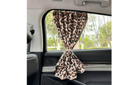 Leopardpatterned Side Curtain | Sun-Protection, Car Window Curtain with Track, for Road Trips