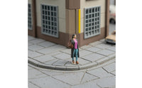 1/64 Scale Woman in Trench Coat Resin Miniature Woman Collectible Miniature Figure with Coat for Collectors