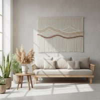 Macrame Wall Tapestry Beige Home Decor Easy to Assemble