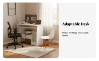 space-efficient Desk with Keyboard Tray Minimalist design Computer Table adaptable Use