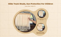 Car window shade blocks sun for infants.