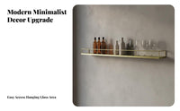 Minimalist Design Wall Mounted Wine Rack Space Saving Iron Wine and Glass Rack Heavy Duty Floating Bar Shelf with Glass Holder Large Capacity for Restaurant Owners, Homeowners, Dining Room, Kitchen
