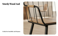 Modern Design Wood and Metal Dining Chair Minimalist design Household Furniture Multi-Purpose Desk Seat Ergonomic Backrest for Homeowners, Restaurant Owners, Students, Home Office, Kitchen, Study Room, Bistro