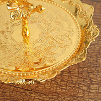 2-Tier Dessert Stand Plum Blossom Decoration European Design Serving Plate