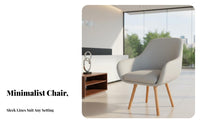 Upholstered Shell Chair Integrated Armrests Upholstered Single Sofa Comfortable Padding Multiple Color Choices for Living Room