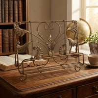 Book Stand with Weights Vintage Iron Book Stand Metal for Kitchen