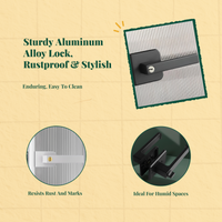 Extremely Narrow Aluminum Alloy Door Lock, Modern Handle for Bathroom, Bedroom, Glass Hinge Doors, Universal Installation
