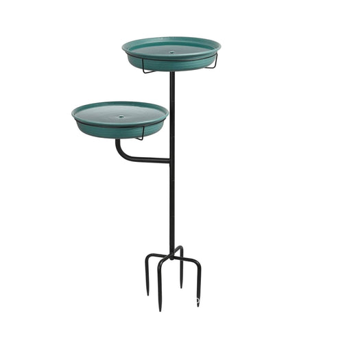 Bird Bath with Stake Metal Birdbath Ornamental for Lawn