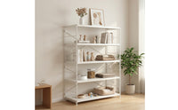 Rust-Resistant 5-Tier Storage Rack Steel Utility Shelving Unit Heavy Duty Metal Shelving Unit Open-Frame for Balcony, Kitchen, Living Room