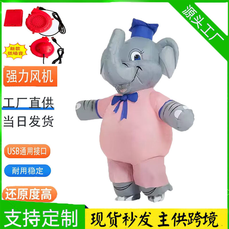 Inflatable Elephant Costume for Adults and Children, Halloween and Christmas