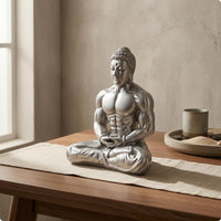 Zen Buddha Statue Sculpted Details Spiritual Decor Muscular Design