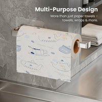 Wrap Dispenser and Kitchen Paper Roll Holder for Home Cooks, Wall Mounted or Under Cabinet Towel for