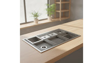 Coffee Drain Board Stainless Steel Drain Board Equipped with a Rinser Rinser Commercial Recessed Drip Tray for Baristas