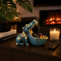 Hippo Candy Dish Multifunction Hippopotamus Figurine Multi-Use for Living Room