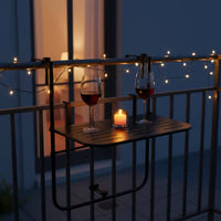 Railing-Mounted Table Outdoor Folding Balcony Table Compact Railing Shelf for Patio