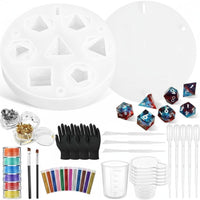 Resin Dice Casting Form Kit Geometric Dice Casting Form with Inserts Easy to Clean for Crafters