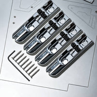 4 Pieces Bass Bridge Saddles   Bass Bridge with Saddle for Luthier