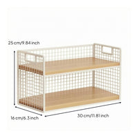 2-Tier Rack Compact 2 Tier Storage Shelf Vertical Metal Wire Shelf