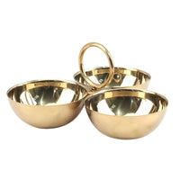 3-Compartment Serving Dish Stainless Steel Serving Tray with Handle for Parties