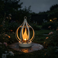 Solar Lantern with Metal Cage Waterproof Solar Hanging Lantern Portable for Yard