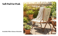 Woven Rope Recliner Foldable Lounge Chair Sturdy Frame Er Proceed Nomic Design for Patio, Garden