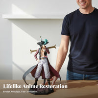 Swordsman Figure with Cross Sword Collector's Item Anime Swordsman Figurine Highly Detailed PVC Anime Figure for Collectors, Men, Office Desk, Bedroom