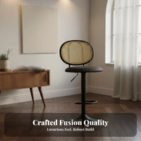 Adjustable Stool with Woven Back Nordic Design for Adults